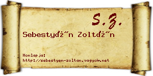 Sebestyén Zoltán névjegykártya