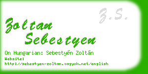 zoltan sebestyen business card